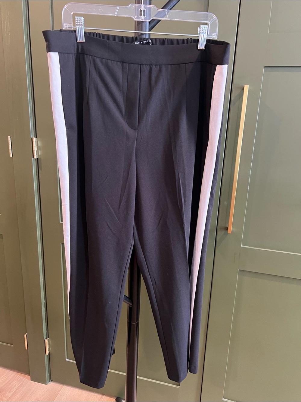 Zac & Rachel Black Tuxedo Pants with White Stripes